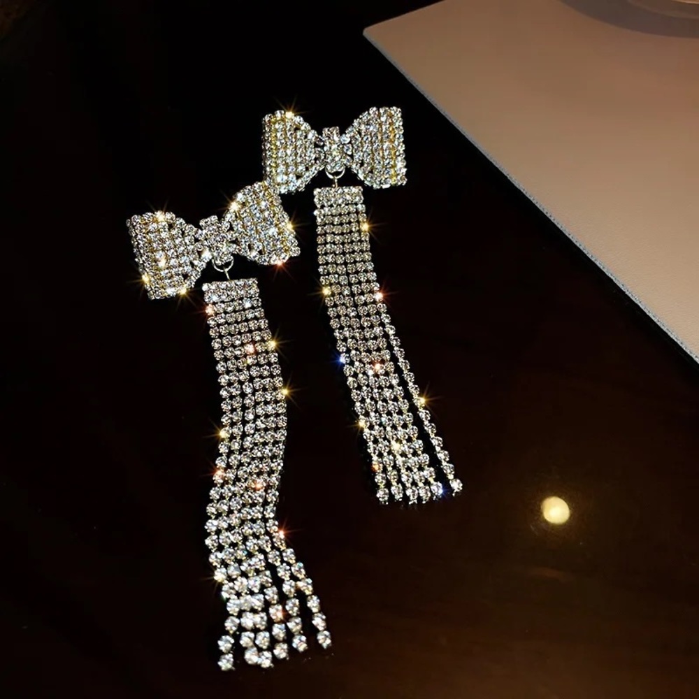 Bow knot earrings fashion jewelry luxury accessories - Picture 6 of 6
